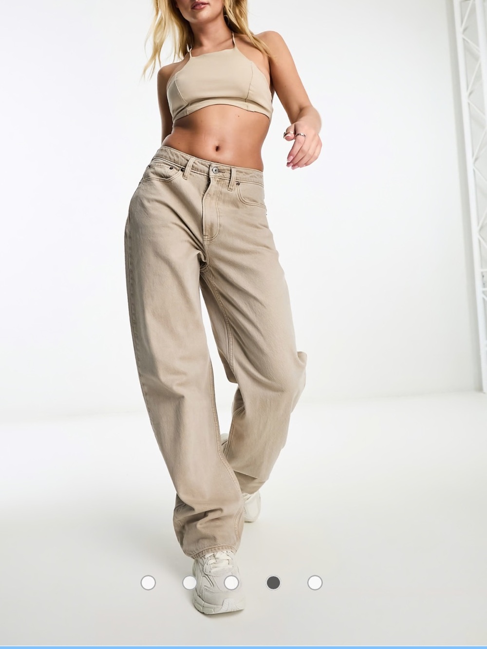 Abercrombie & Fitch curve love high rise tapered fit jean light brown Size 28L